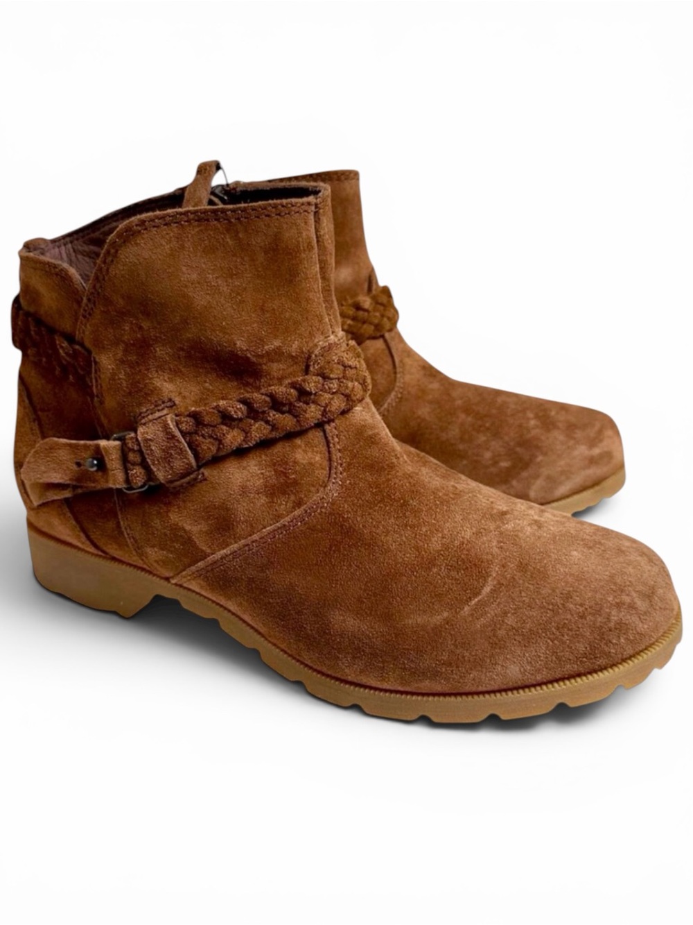 Teva Delavina Waterproof Brown Suede Braided Ankle Boots Women 6